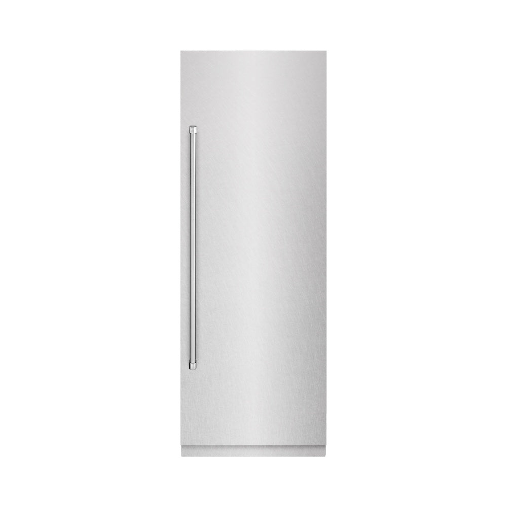 ZLINE 30-inch refrigerator in satin stainless steel with graphite gray interior RCRV-SN-30, front view