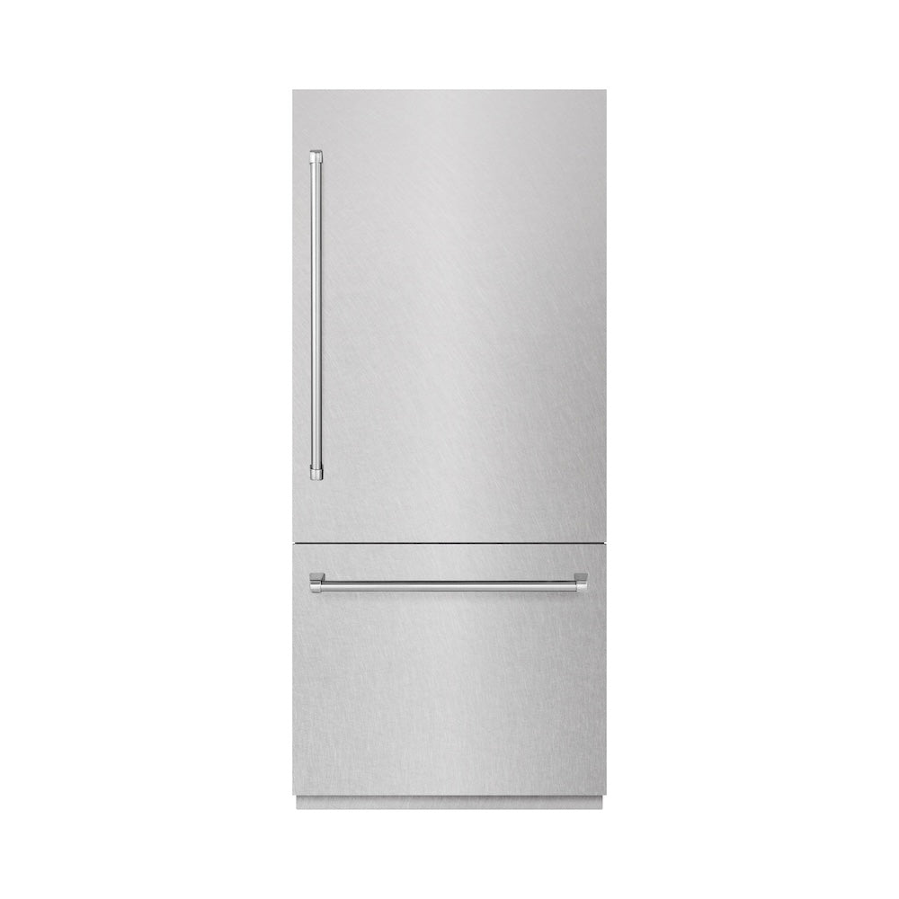 ZLINE 36-inch refrigerator in satin stainless steel with bright white interior RBIT-SN-36