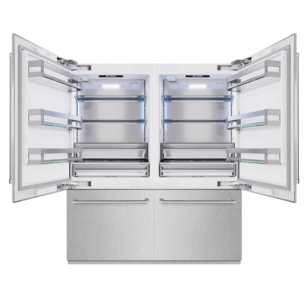 ZLINE 72-inch refrigerator in satin stainless steel with bright white interior RBIT-SN-72, front view