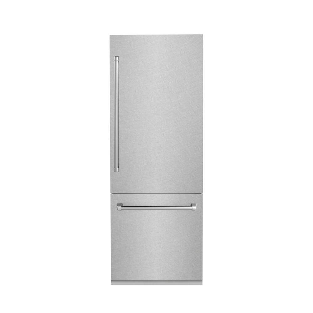 ZLINE 30-inch refrigerator in satin stainless steel with bright white interior RBIV-SN-30, front view