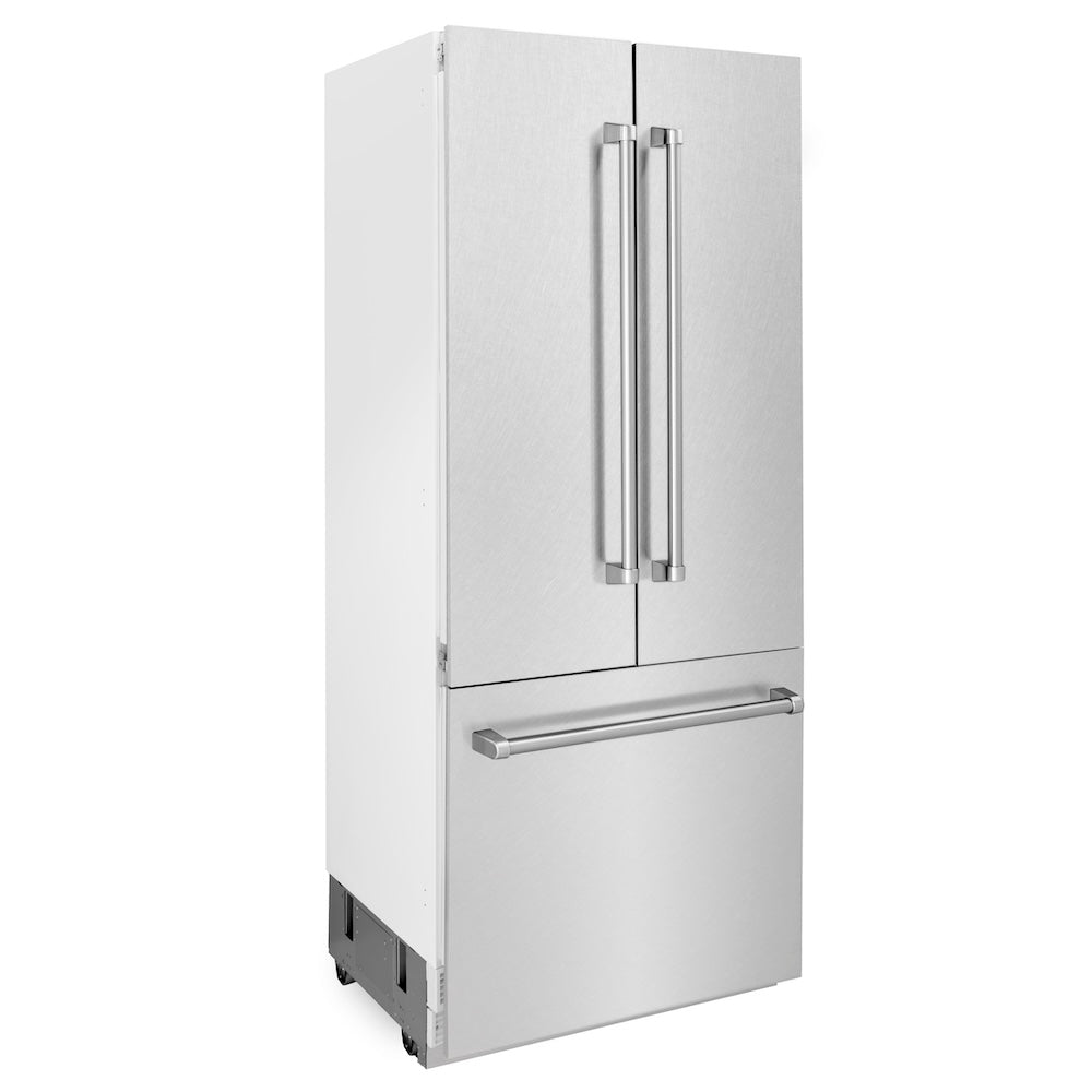 ZLINE 36-inch refrigerator in satin stainless steel with bright white interior RBIV-SN-36, front view