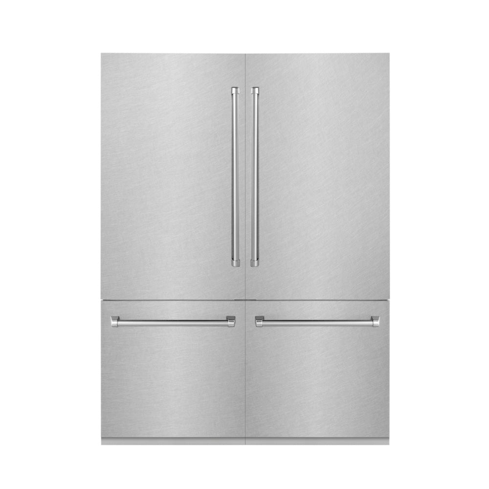ZLINE 60-inch refrigerator in satin stainless steel with bright white interior RBIV-SN-60, front view