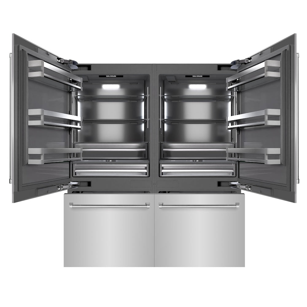 ZLINE 72-inch refrigerator in stainless steel with graphite gray interior GRBIT-304-72