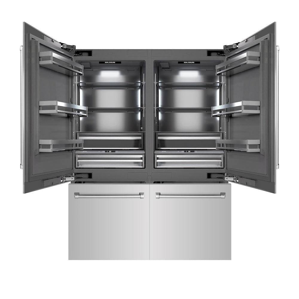 ZLINE 60-inch refrigerator in stainless steel with graphite gray interior GRBIV-304-60