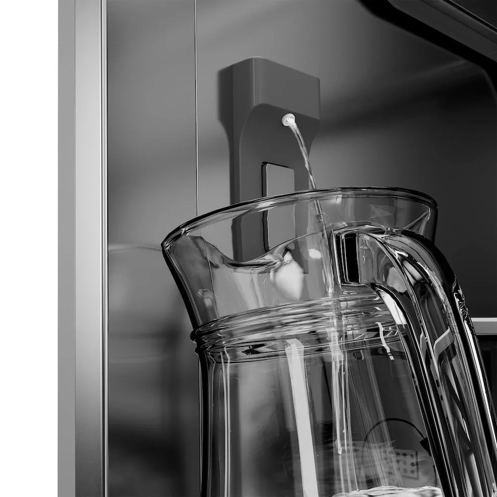 ZLINE 36-inch refrigerator in stainless steel with stainless steel interior SRBIV-304-36, detail