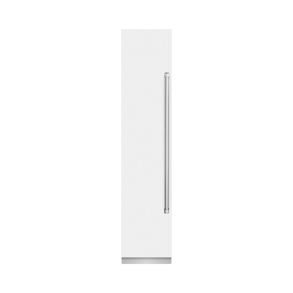 ZLINE 18-inch freezer in white matte with graphite gray interior RCFVL-WM-18, front view
