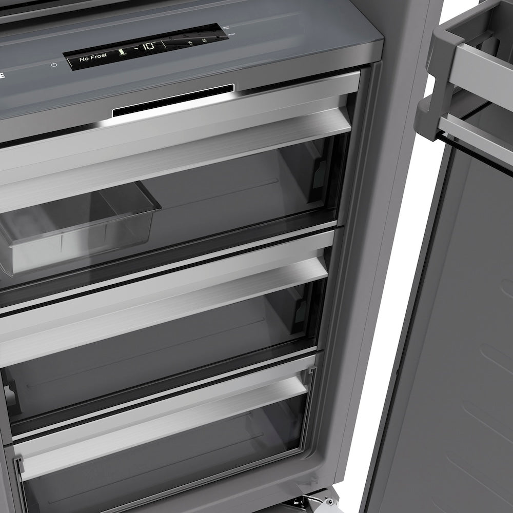 ZLINE 18-inch freezer in white matte with graphite gray interior RCFVR-WM-18, detail