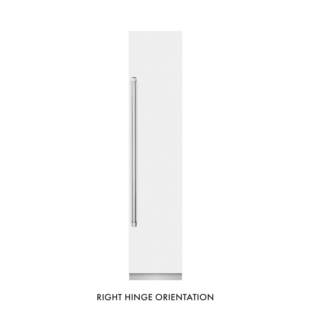 ZLINE 18-inch freezer in white matte with graphite gray interior RCFVR-WM-18, front view
