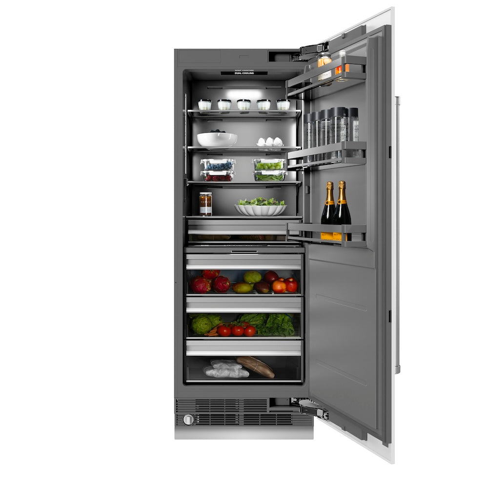 ZLINE 30-inch refrigerator in white matte with graphite gray interior RCRV-WM-30, front view