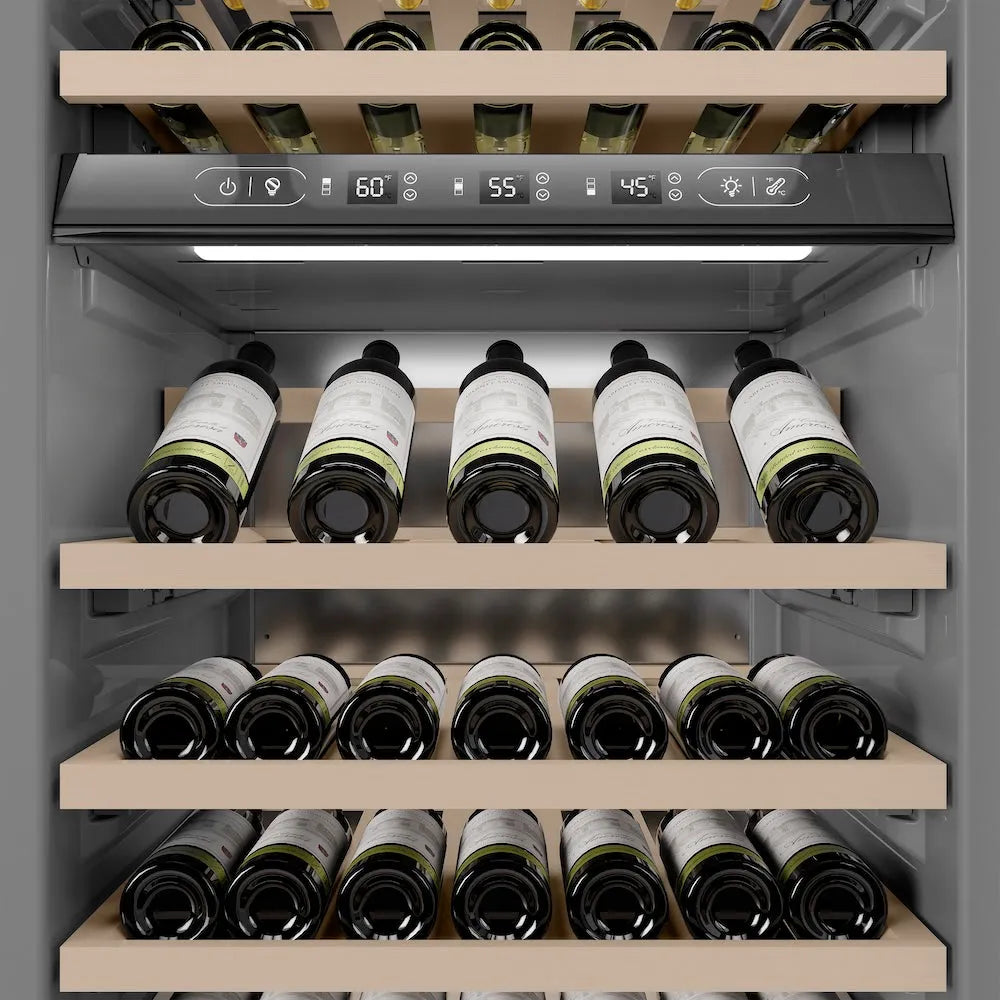 ZLINE 24-inch wine cooler in white matte with graphite gray interior RCWV-WM-24, detail
