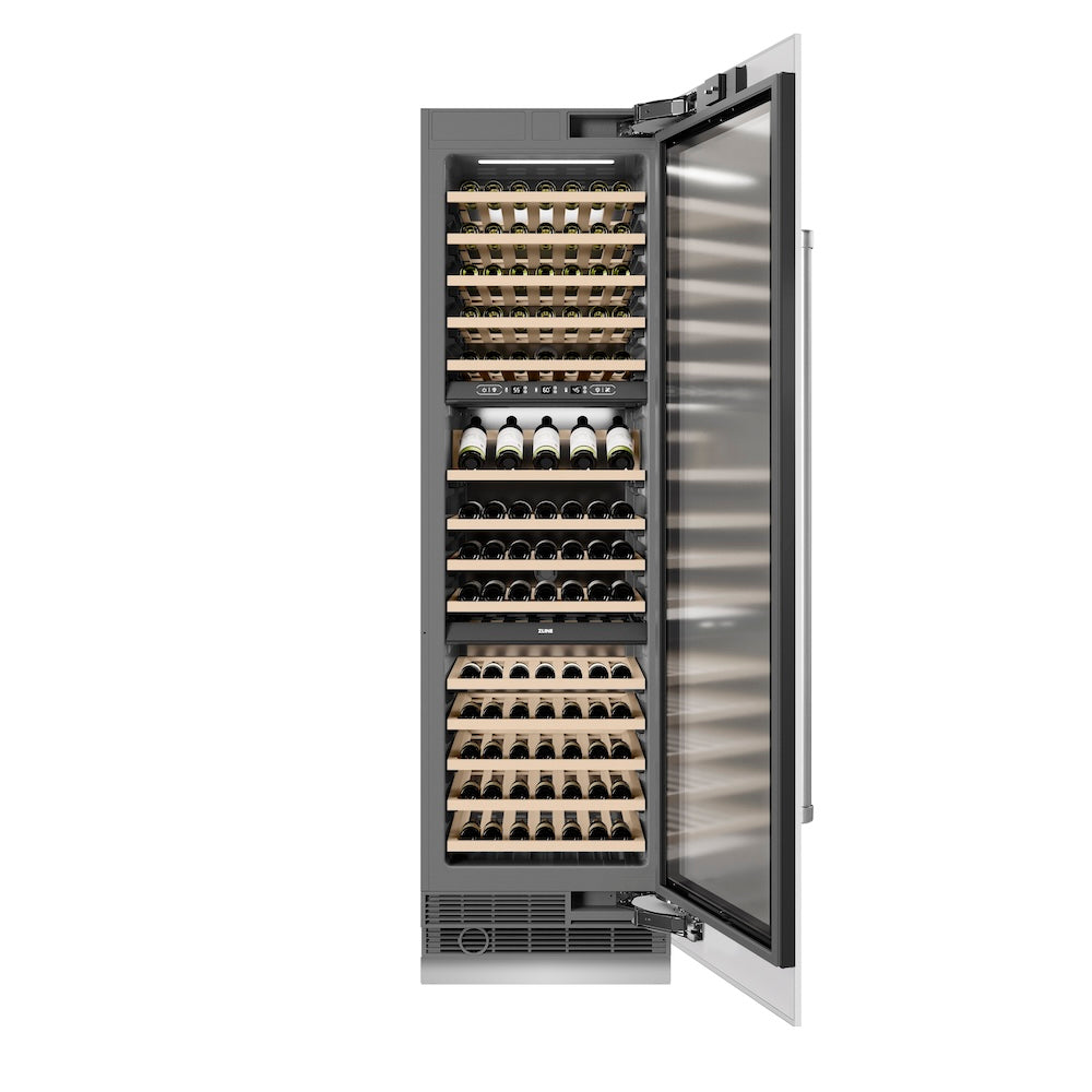 ZLINE 24-inch wine cooler in white matte with graphite gray interior RCWV-WM-24, front view