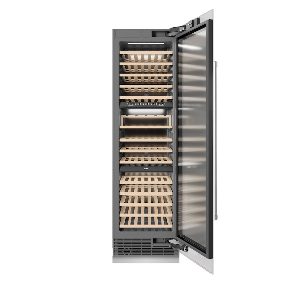 ZLINE 24-inch wine cooler in white matte with graphite gray interior RCWV-WM-24, front view