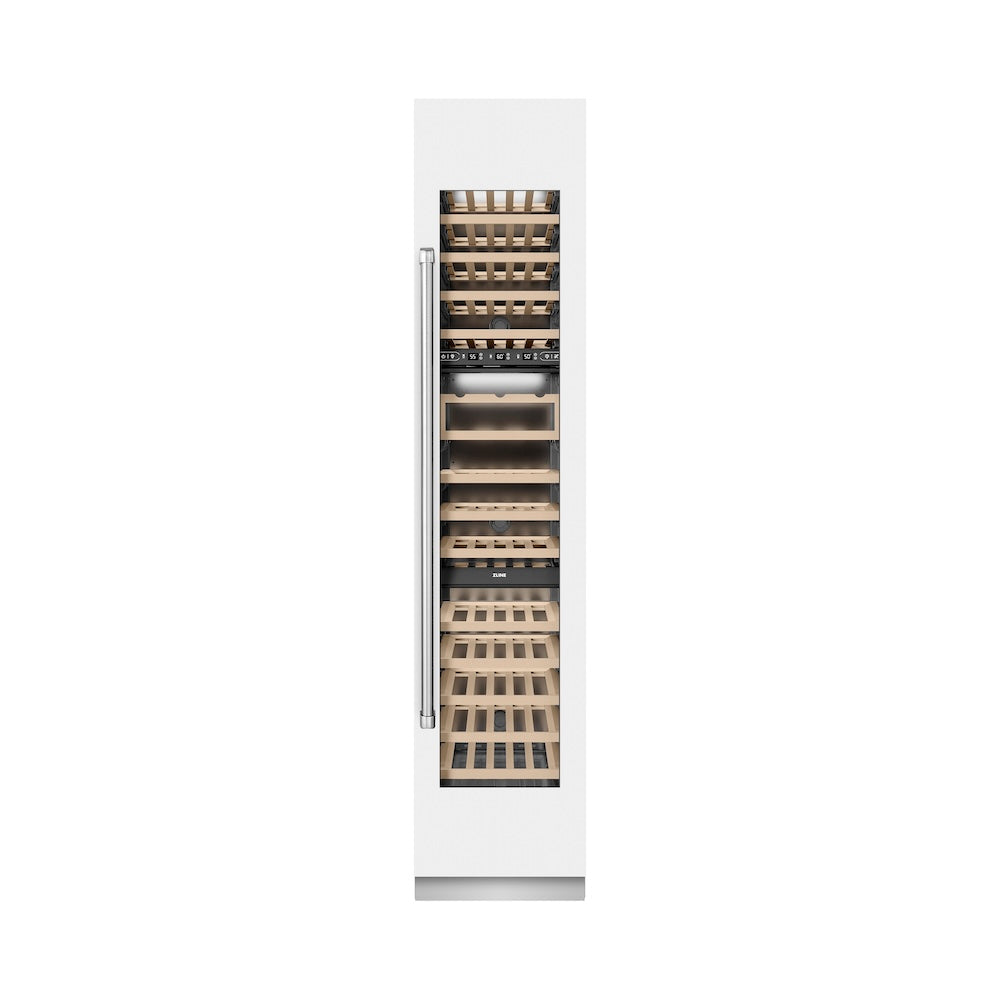 ZLINE 18-inch wine cooler in white matte with graphite gray interior RCWVR-WM-18, front view