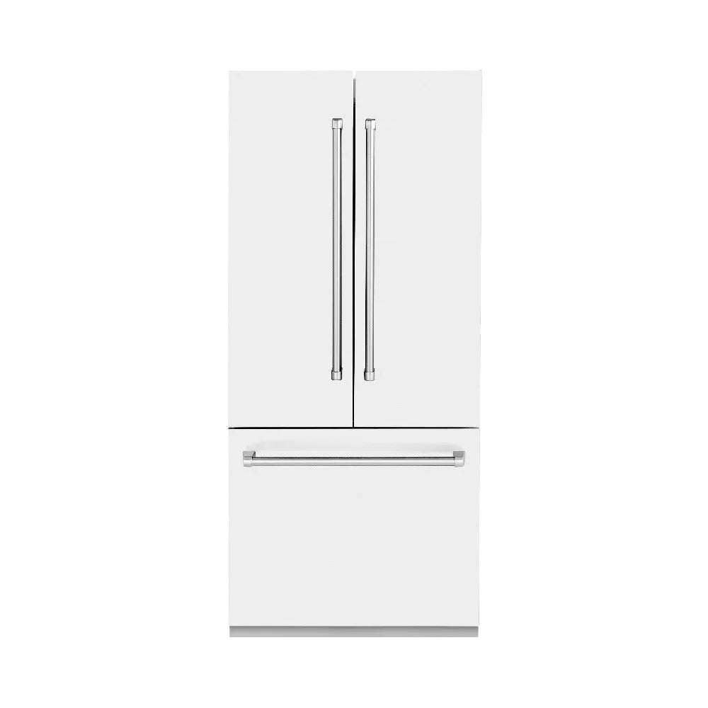 ZLINE 36-inch refrigerator in white matte with bright white interior RBIV-WM-36