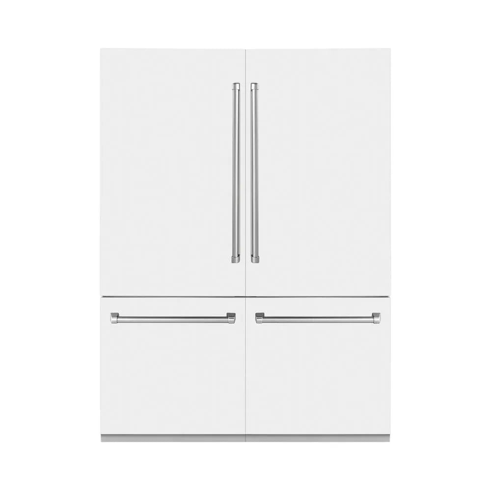 ZLINE 60-inch refrigerator in white matte with bright white interior RBIV-WM-60