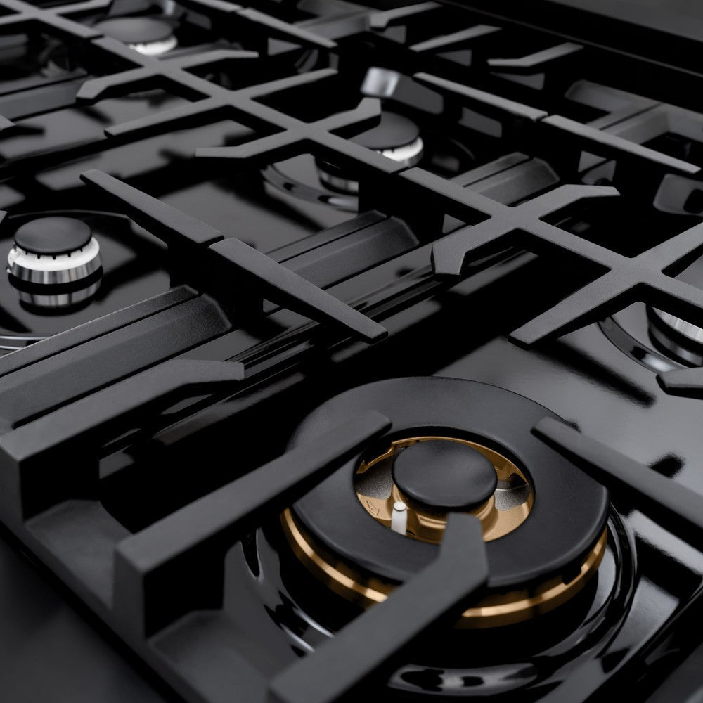 ZLINE Classic 48-inch range in black stainless steel CDRB-48, detail