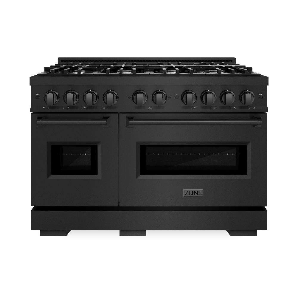 ZLINE Classic 48-inch range in black stainless steel CDRB-48, front view