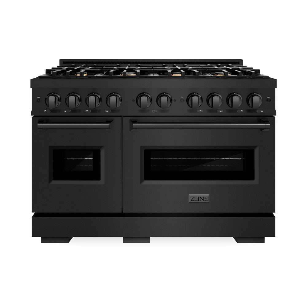 ZLINE Classic 48-inch range in black stainless steel CDRB-BR-48, front view