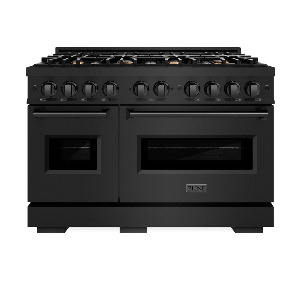 ZLINE Classic 48-inch range in black stainless steel CDRB-BR-48, front view