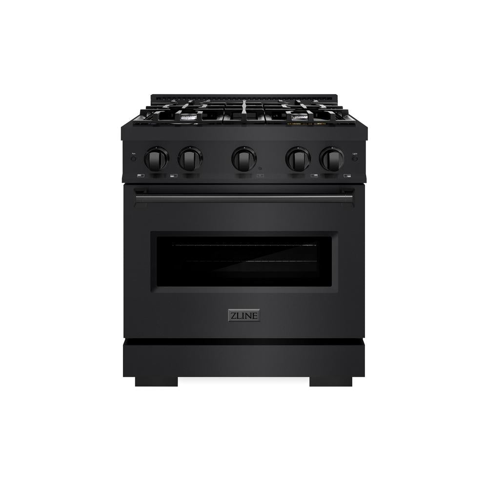 ZLINE Classic 30-inch range in black stainless steel CGRB-30, front view