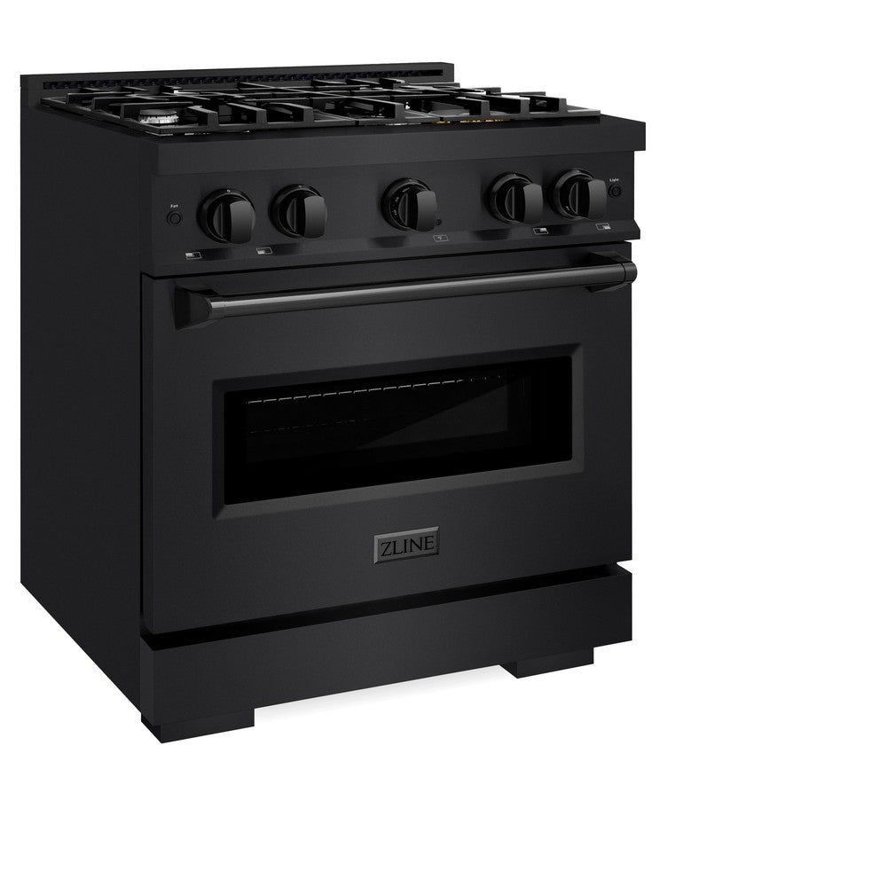 ZLINE Classic 30-inch range in black stainless steel CGRB-30, view 3