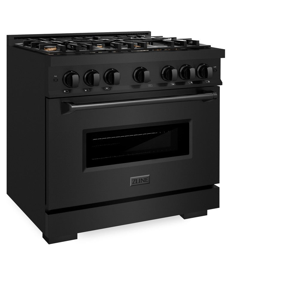ZLINE Classic 36-inch range in black stainless steel CGRB-BR-36, view 3