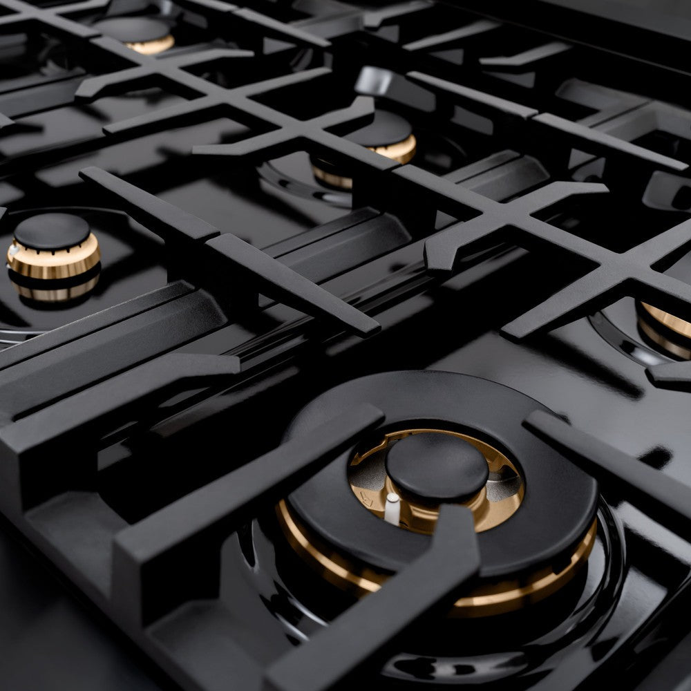 ZLINE Classic 48-inch range in black stainless steel CGRB-BR-48, detail