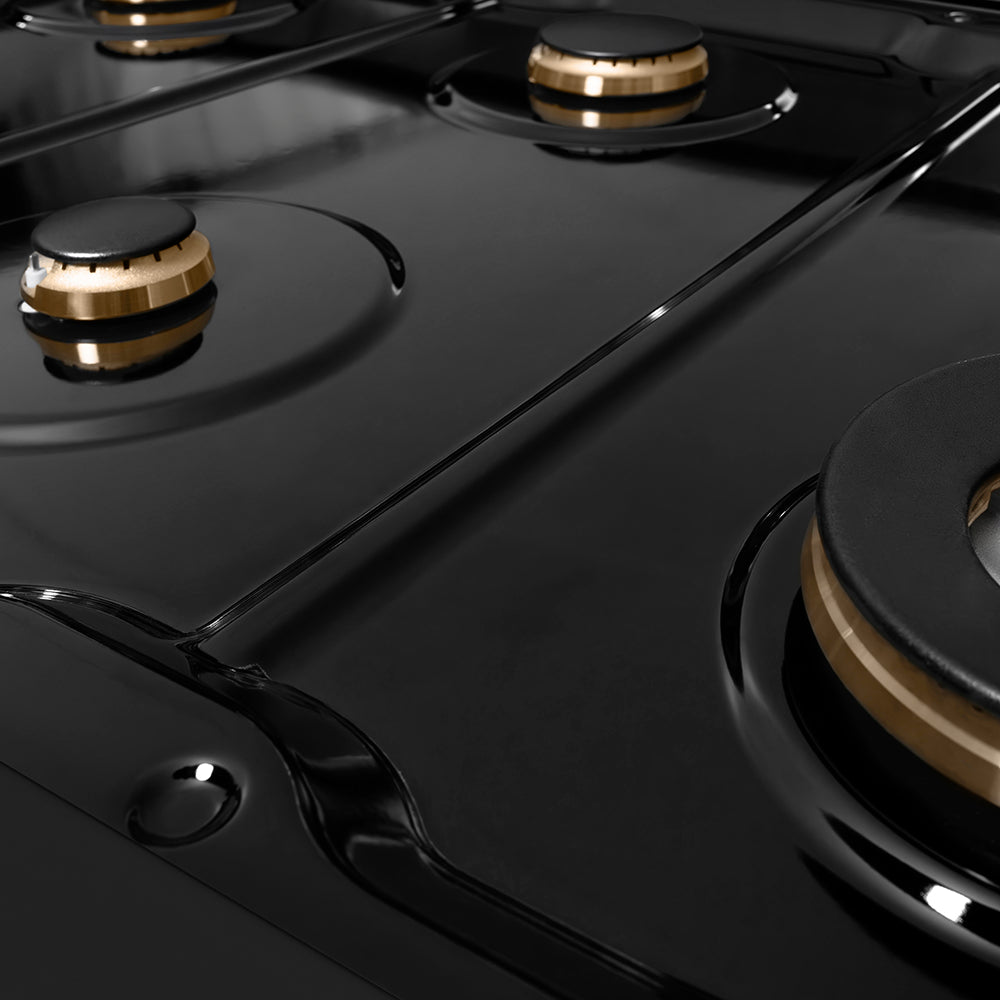 ZLINE Classic 48-inch rangetop in black stainless steel RTB-BR-48, from above