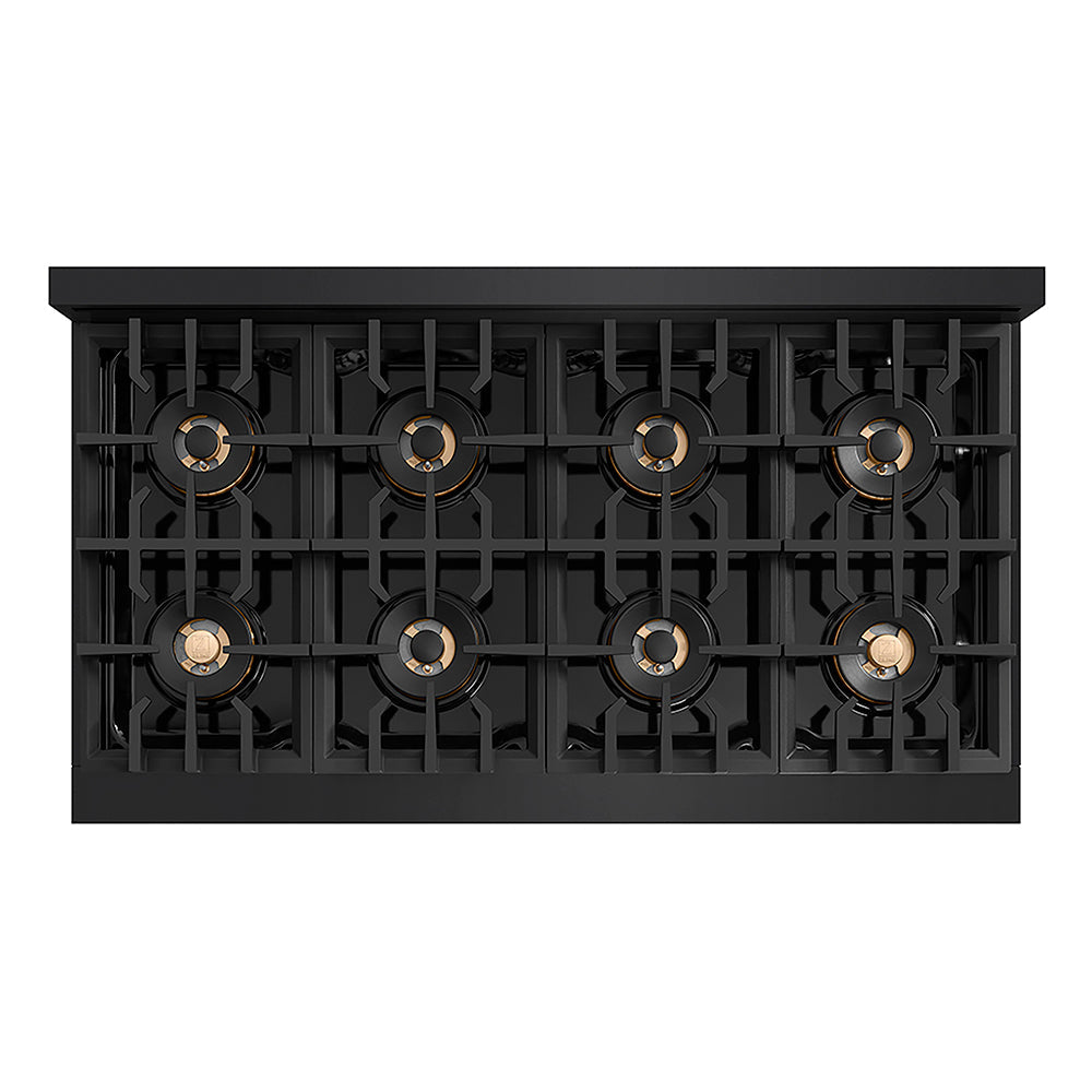 ZLINE Classic 48-inch rangetop in black stainless steel PCRTB-48, from above