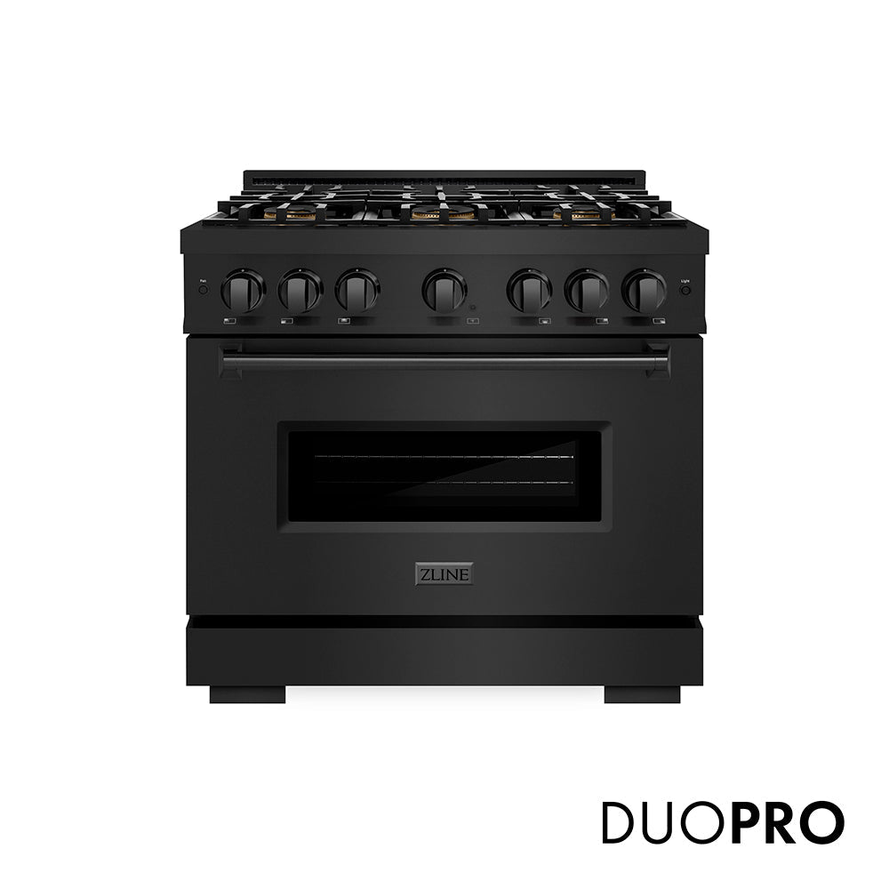 ZLINE Classic 36-inch range in black stainless steel PCDRB-36