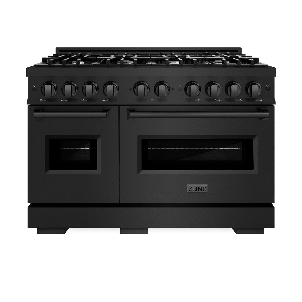 ZLINE Classic 48-inch range in black stainless steel CGRB-48, front view