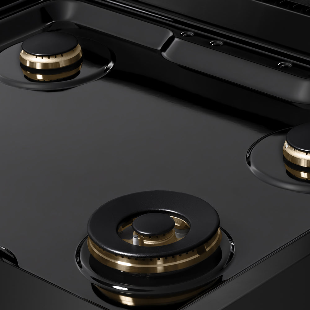 ZLINE Classic 30-inch rangetop in black stainless steel RTB-BR-30, from above