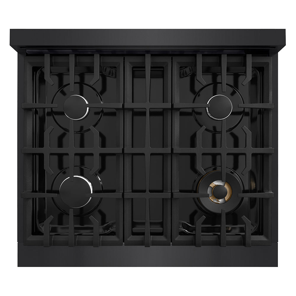 ZLINE Classic 30-inch rangetop in black stainless steel RTB2-30, from above