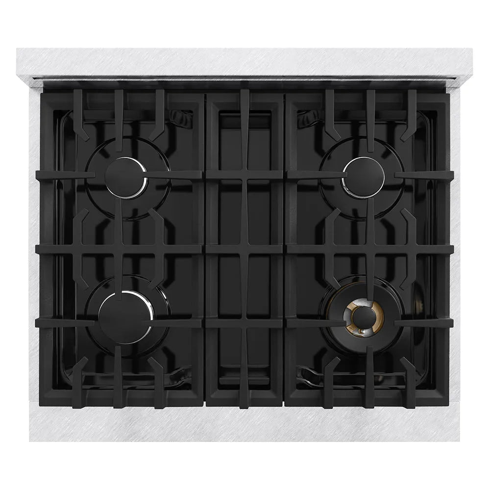 ZLINE Classic 30-inch rangetop in satin stainless steel RTS-30, from above