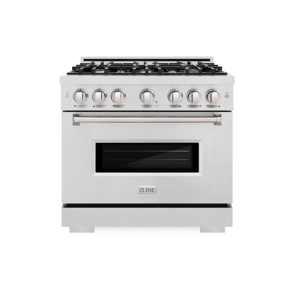 ZLINE Classic 36-inch range in satin stainless steel CDRS-36, front view