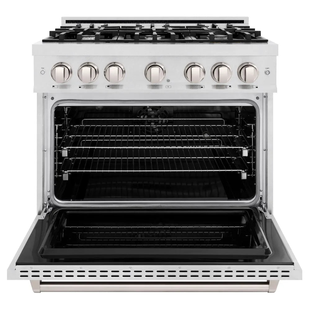 ZLINE Classic 36-inch range in satin stainless steel CDRS-36, front view