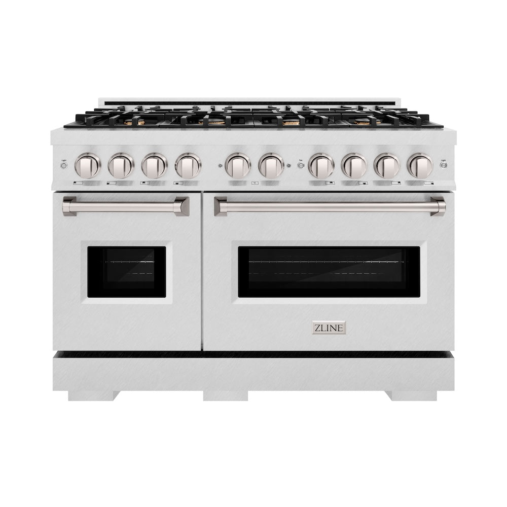 ZLINE Classic 48-inch range in satin stainless steel CDRS-BR-48, front view