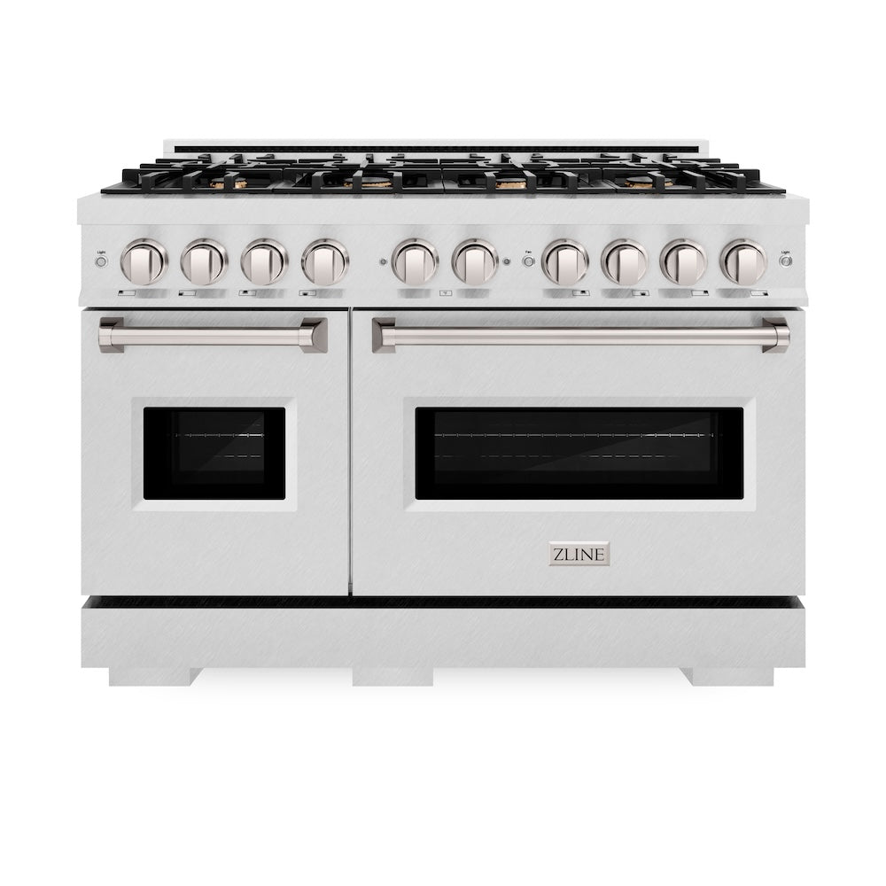 ZLINE Classic 48-inch range in satin stainless steel CDRS-BR-48, front view