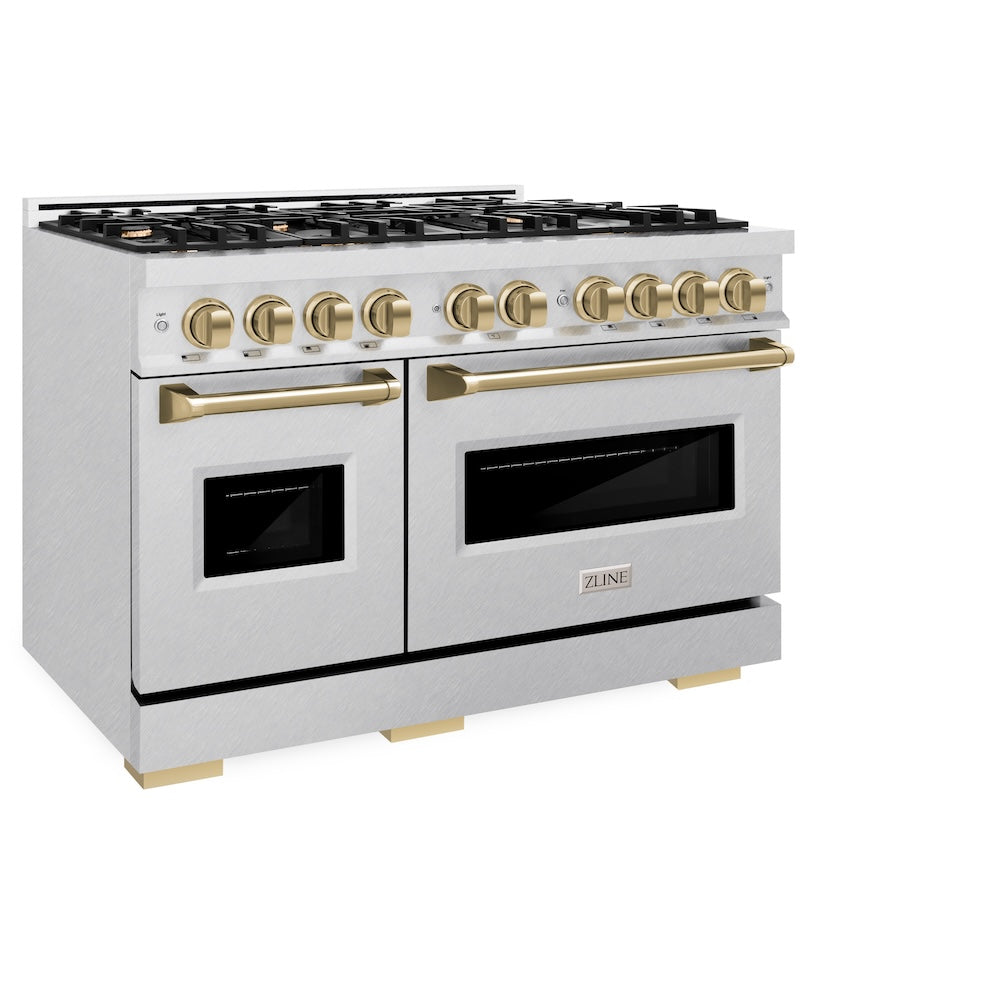 ZLINE Autograph Edition Classic 48-inch range in satin stainless steel and champagne bronze accents CDRSZ-48-CB, view 5