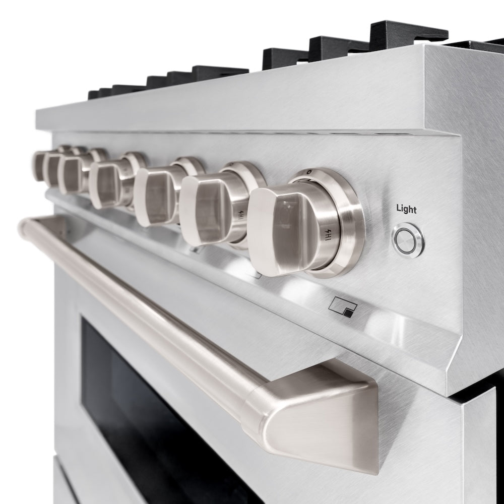 ZLINE Classic 36-inch range in satin stainless steel CDRS-BR-36, detail