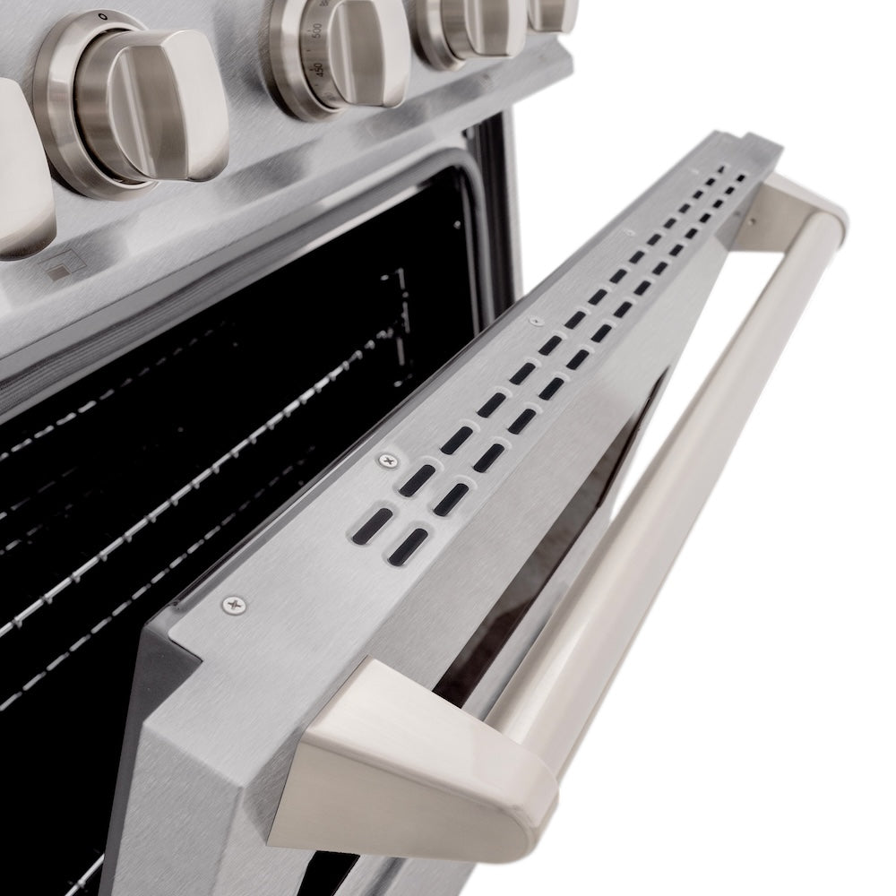 ZLINE Classic 30-inch range in satin stainless steel CGRS-30, detail