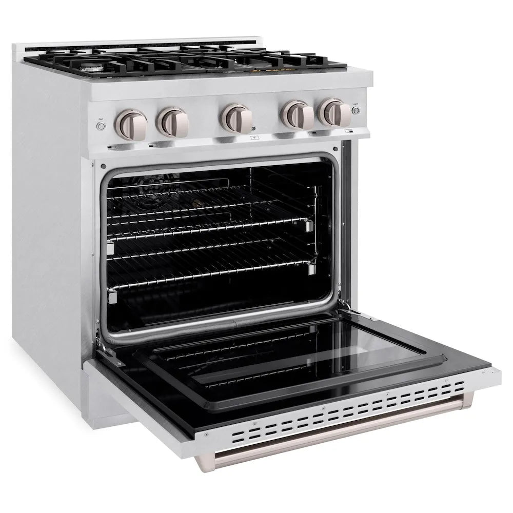 ZLINE Classic 30-inch range in satin stainless steel CGRS-30, door open
