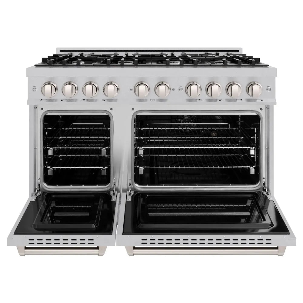 ZLINE Classic 48-inch range in satin stainless steel CGRS-48, front view