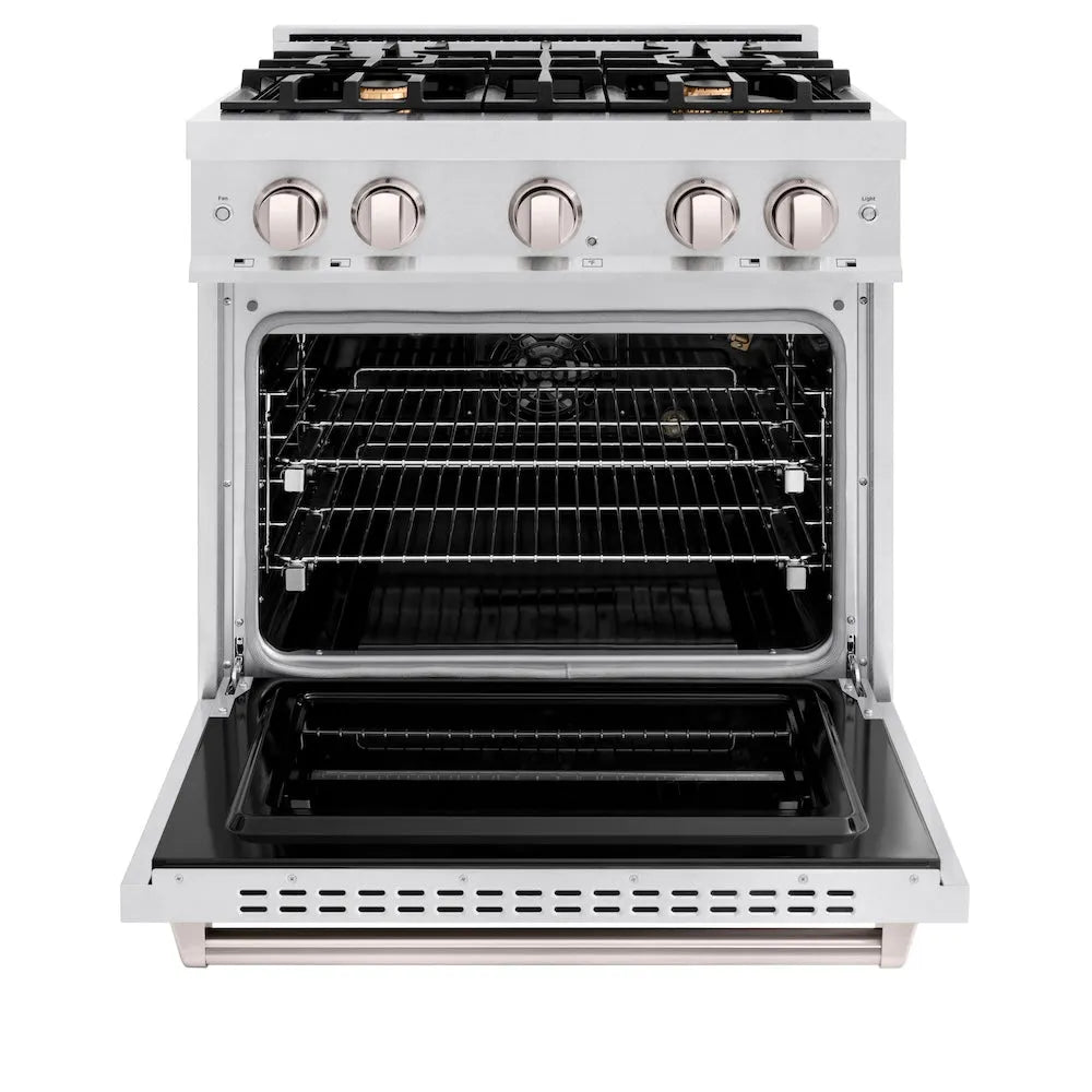 ZLINE Classic 30-inch range in satin stainless steel CGRS-BR-30, front view