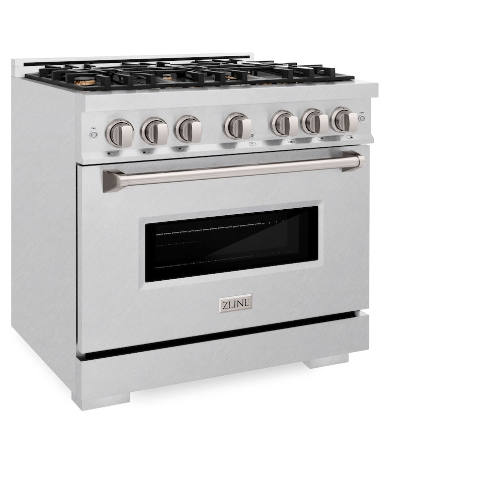 ZLINE Classic 36-inch range in satin stainless steel CGRS-BR-36, view 6