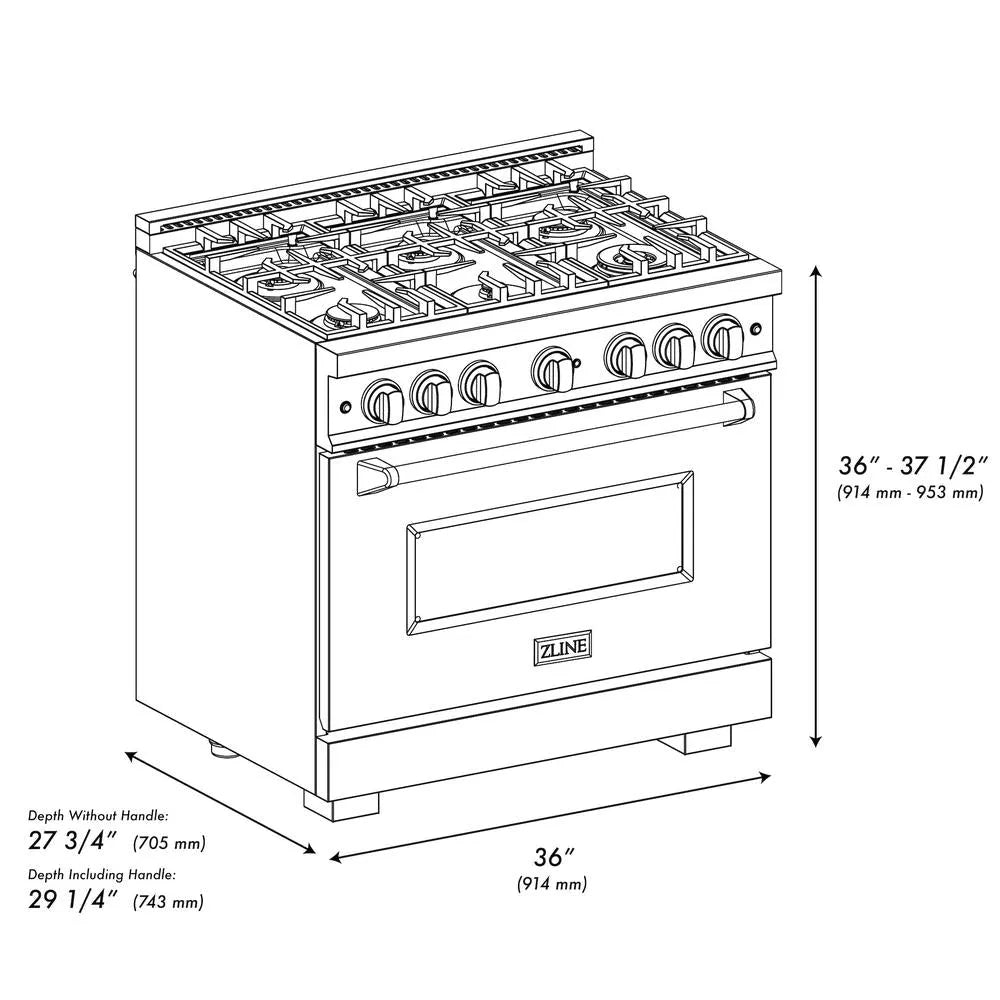 ZLINE Classic 36-inch range in stainless steel with white matte door CDR-WM-36, view 7