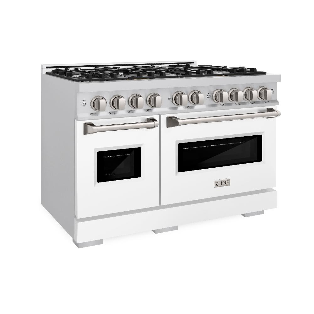 ZLINE Classic 48-inch range in stainless steel with white matte door CDR-WM-48