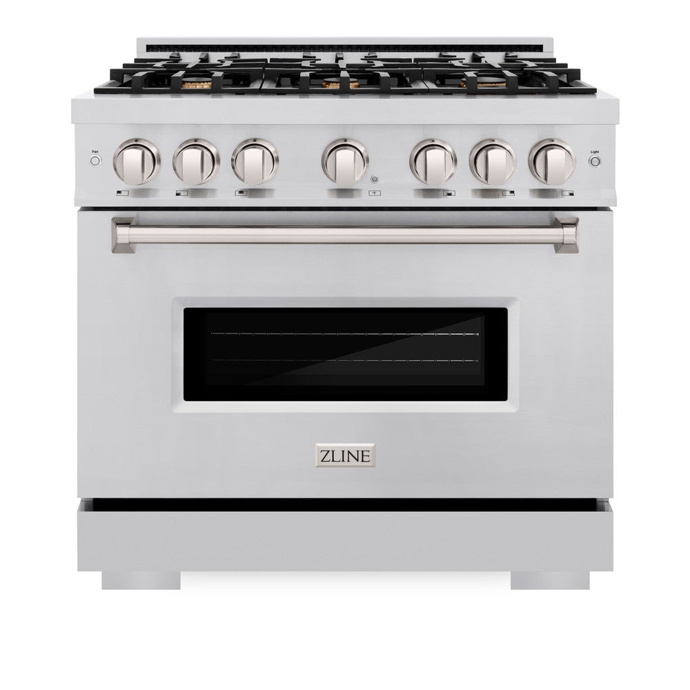 ZLINE Classic 36-inch range in stainless steel CGR-BR-36, front view