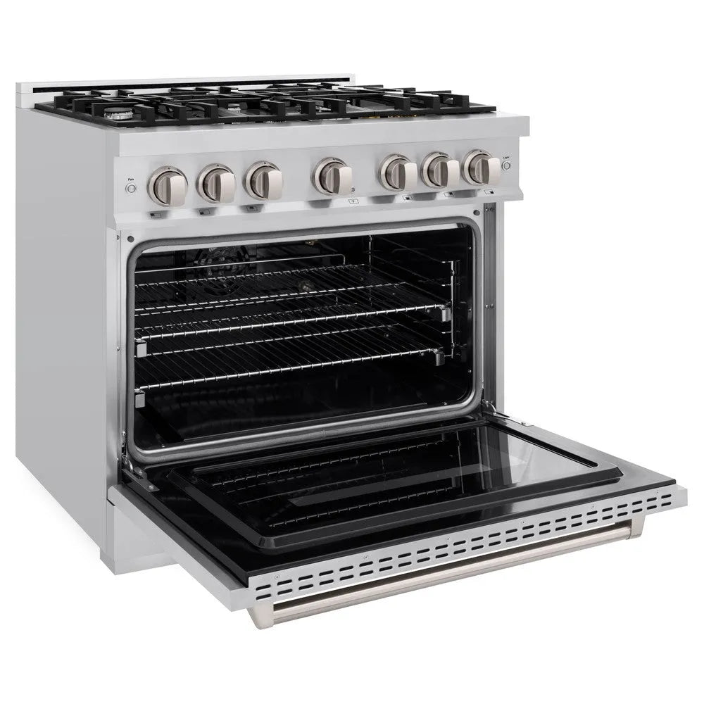 ZLINE Classic 36-inch range in stainless steel CDR36, door open