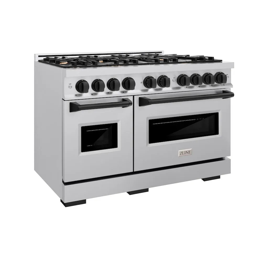 ZLINE Autograph Edition Classic 48-inch range in stainless steel and matte black accents CGRZ-48-MB